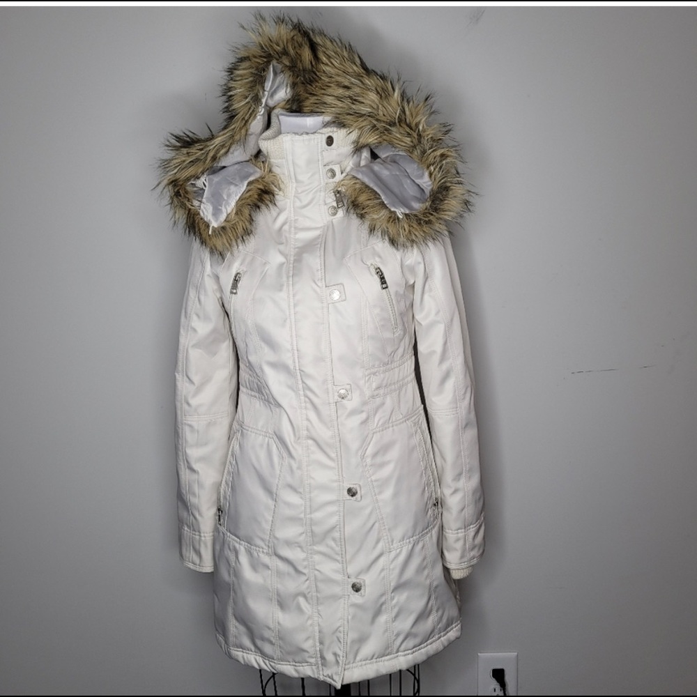 Jessica Simpson White Coat Faux Fur